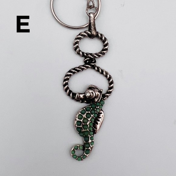 Handmade Sea Life Keychain Shell Seahorse Starfish Tassel Silver Repurposed - Picture 7 of 10